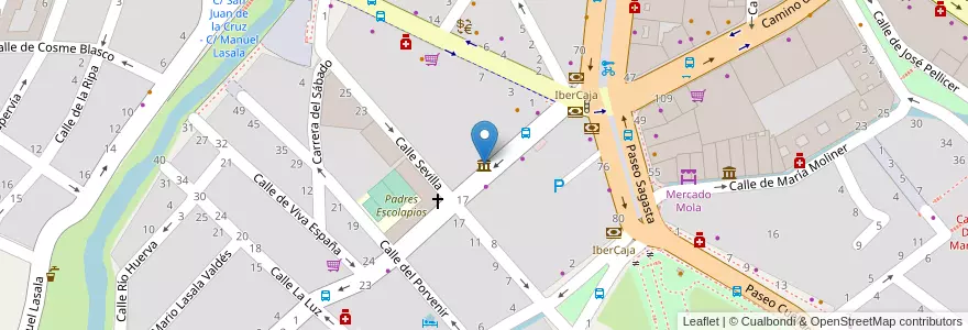 Mapa de ubicacion de Galería Fernando Latorre en Espagne, Aragon, Saragosse, Zaragoza, Saragosse.