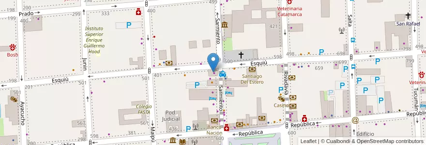 Mapa de ubicacion de Galeria Firenze en アルゼンチン, カタマルカ州, Departamento Capital, Municipio De San Fernando Del Valle De Catamarca, San Fernando Del Valle De Catamarca.