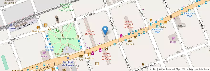 Mapa de ubicacion de Galeria Flores Center, Flores en Аргентина, Буэнос-Айрес, Comuna 7, Буэнос-Айрес.