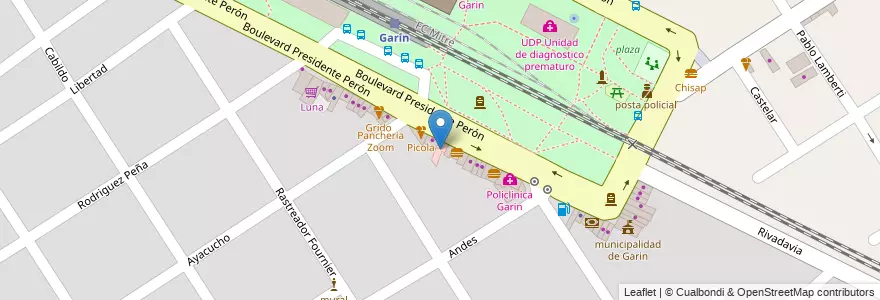 Mapa de ubicacion de Galeria Garin (ropa) en Arjantin, Buenos Aires, Partido De Escobar, Garín.