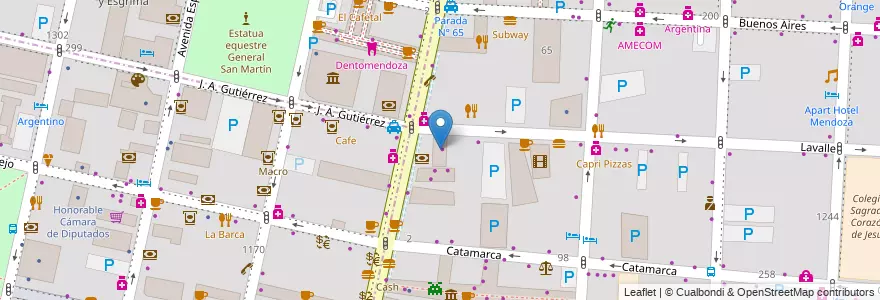 Mapa de ubicacion de Galería Independencia en Arjantin, Şili, Mendoza, Departamento Capital, Ciudad De Mendoza, Sección 3ª Parque O'Higgins.