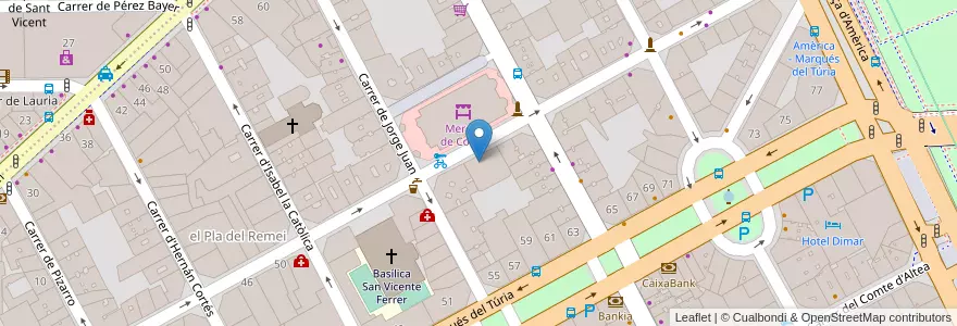 Mapa de ubicacion de Galería Jorge Juan en スペイン, バレンシア州, València / Valencia, Comarca De València, València.