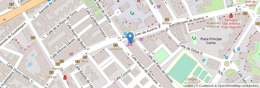 Mapa de ubicacion de Galería Juan de Austria en スペイン, マドリード州, Comunidad De Madrid, Área Metropolitana De Madrid Y Corredor Del Henares, Alcalá De Henares.