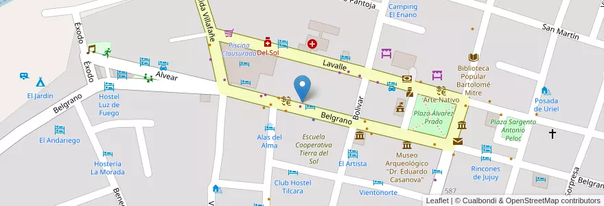 Mapa de ubicacion de Galería Luz del Alba en アルゼンチン, フフイ州, Departamento Tilcara, Municipio De Tilcara.