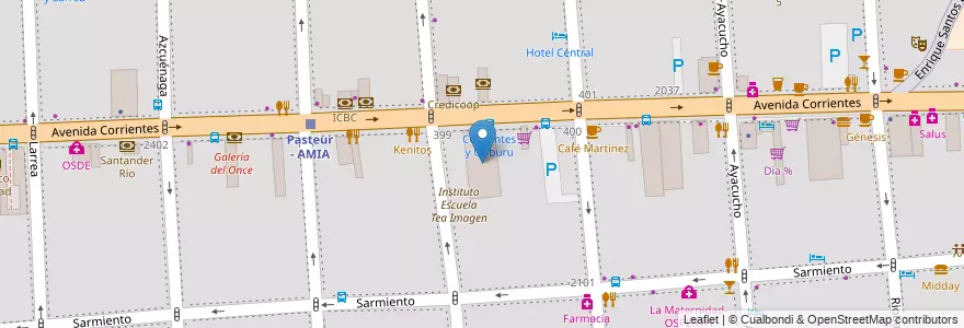 Mapa de ubicacion de Galería Malena, Balvanera en 阿根廷, Ciudad Autónoma De Buenos Aires, Comuna 3, 布宜诺斯艾利斯.