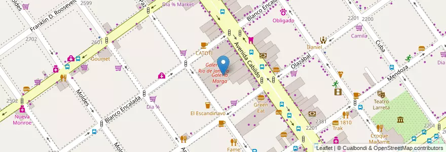 Mapa de ubicacion de Galería Marga, Belgrano en آرژانتین, Ciudad Autónoma De Buenos Aires, Buenos Aires, Comuna 13.