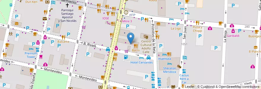 Mapa de ubicacion de Galeria Piazza en Аргентина, Чили, Мендоса, Departamento Capital, Ciudad De Mendoza, Sección 3ª Parque O'Higgins.