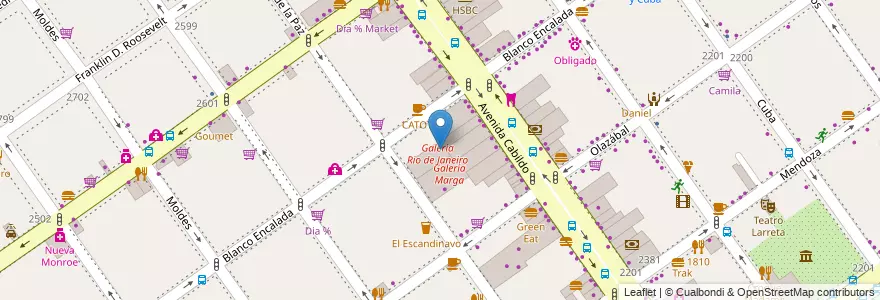 Mapa de ubicacion de Galería Rio de Janeiro, Belgrano en Argentina, Ciudad Autónoma De Buenos Aires, Buenos Aires, Comuna 13.