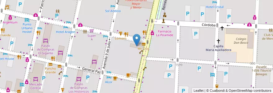 Mapa de ubicacion de Galería Ruffo en 阿根廷, 智利, Mendoza, Departamento Capital, Ciudad De Mendoza.
