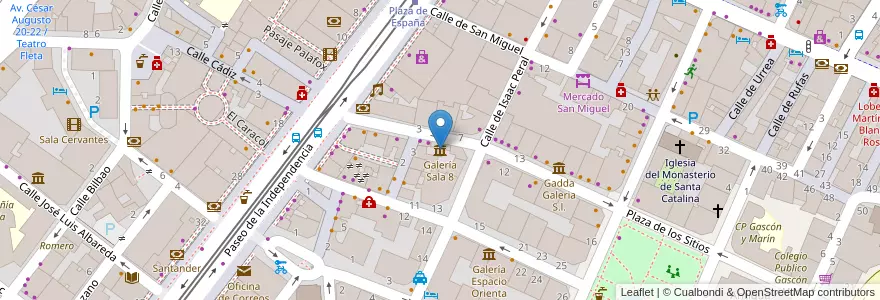 Mapa de ubicacion de Galería Sala 8 en Испания, Арагон, Сарагоса, Zaragoza, Сарагоса.