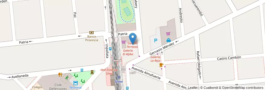 Mapa de ubicacion de Galería Terrazas en Argentinien, Provinz Buenos Aires, Partido De Almirante Brown, Glew.