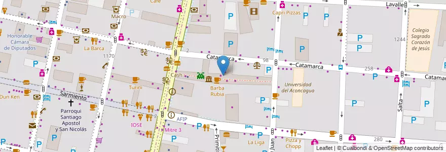 Mapa de ubicacion de Galería Tonsa en Arjantin, Şili, Mendoza, Departamento Capital, Ciudad De Mendoza, Sección 3ª Parque O'Higgins.