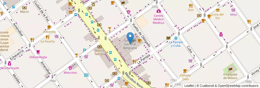 Mapa de ubicacion de Galerias General Belgrano, Belgrano en 阿根廷, Ciudad Autónoma De Buenos Aires, 布宜诺斯艾利斯, Comuna 13.
