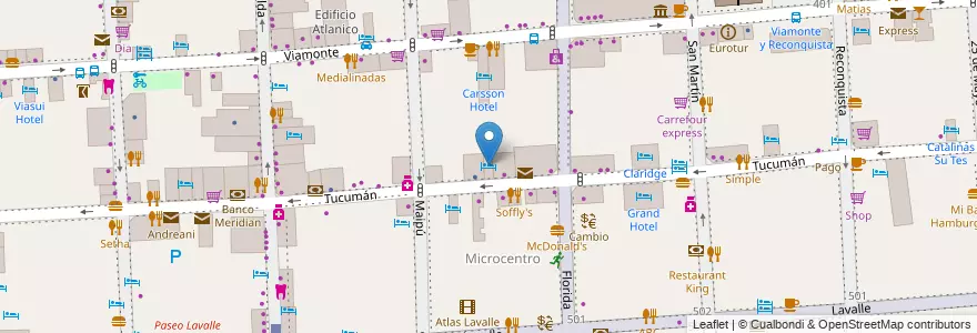 Mapa de ubicacion de Galerias Hotel, San Nicolas en Argentina, Ciudad Autónoma De Buenos Aires, Comuna 1, Buenos Aires.