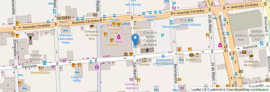 Mapa de ubicacion de Galerías Pacífico, San Nicolas en الأرجنتين, Ciudad Autónoma De Buenos Aires, Comuna 1, Buenos Aires.