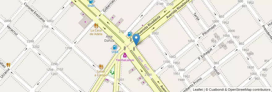 Mapa de ubicacion de Galeto en Arjantin, Buenos Aires, Partido De Lanús.