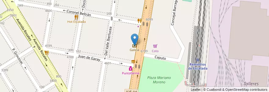 Mapa de ubicacion de Galicia en Arjantin, Buenos Aires, Partido De Lanús, Remedios De Escalada.