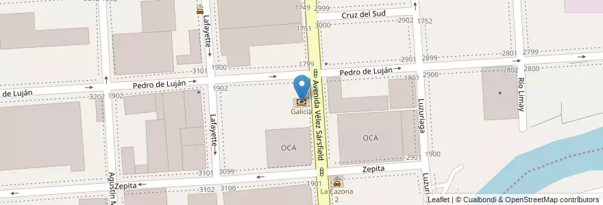Mapa de ubicacion de Galicia, Barracas en الأرجنتين, Ciudad Autónoma De Buenos Aires, Partido De Avellaneda, Comuna 4, Buenos Aires.