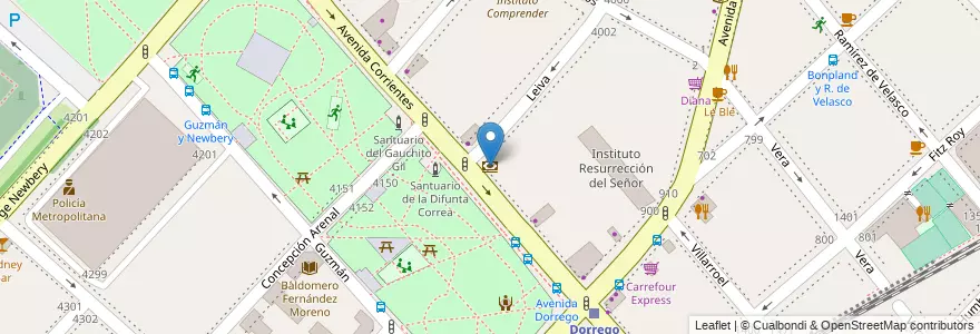 Mapa de ubicacion de Galicia, Chacarita en アルゼンチン, Ciudad Autónoma De Buenos Aires, ブエノスアイレス, Comuna 15.
