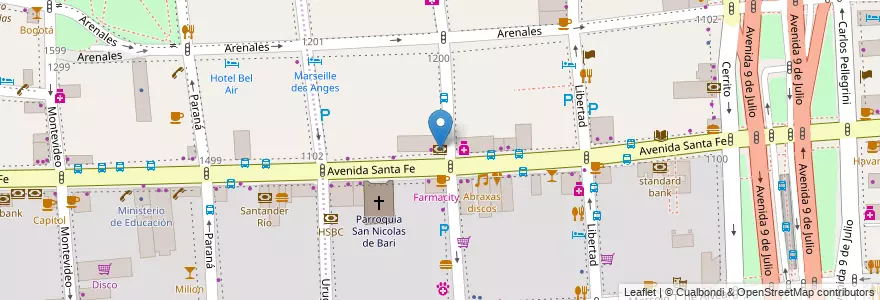 Mapa de ubicacion de Galicia, Retiro en アルゼンチン, Ciudad Autónoma De Buenos Aires, Comuna 1, ブエノスアイレス.