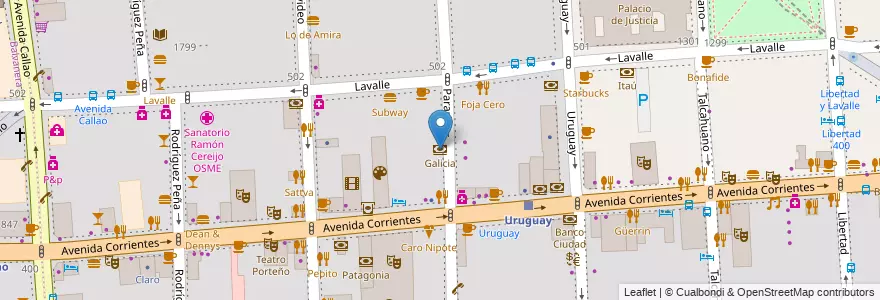 Mapa de ubicacion de Galicia, San Nicolas en الأرجنتين, Ciudad Autónoma De Buenos Aires, Comuna 1, Buenos Aires.