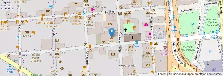 Mapa de ubicacion de Galicia, San Nicolas en Arjantin, Ciudad Autónoma De Buenos Aires, Comuna 1, Buenos Aires.