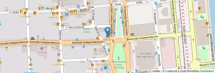 Mapa de ubicacion de Galicia, San Telmo en Argentinien, Ciudad Autónoma De Buenos Aires, Comuna 1, Buenos Aires.