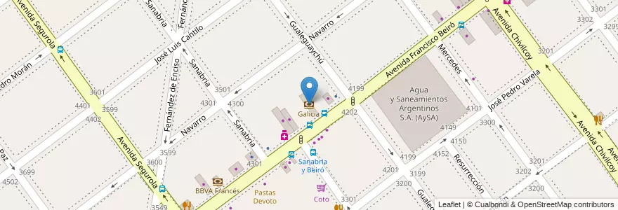 Mapa de ubicacion de Galicia, Villa Devoto en آرژانتین, Ciudad Autónoma De Buenos Aires, Buenos Aires, Comuna 11.