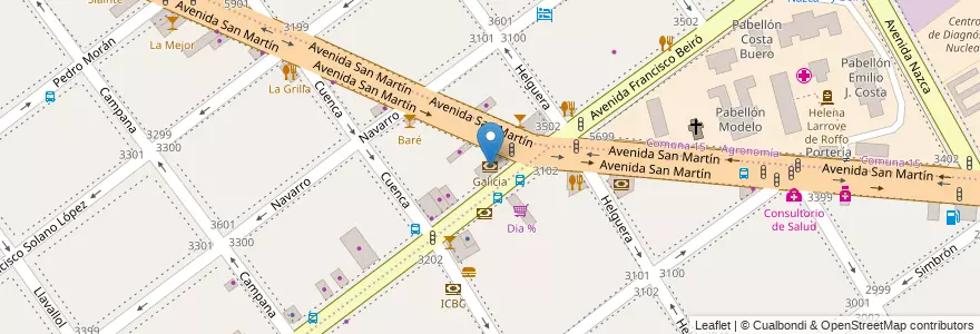 Mapa de ubicacion de Galicia, Villa Devoto en الأرجنتين, Ciudad Autónoma De Buenos Aires, Buenos Aires, Comuna 11.