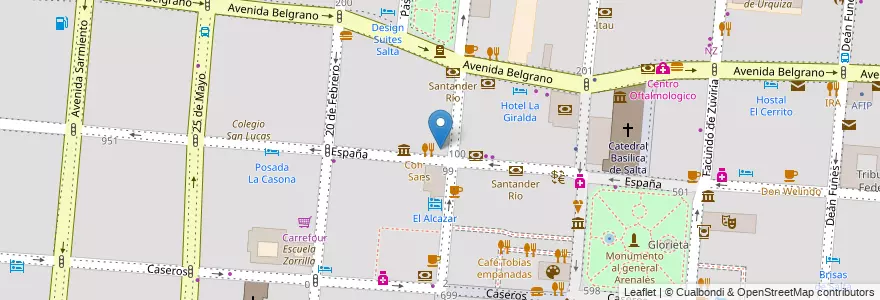 Mapa de ubicacion de Galicia en Argentinien, Salta, Capital, Municipio De Salta, Salta.