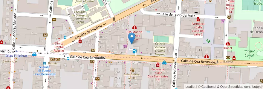 Mapa de ubicacion de GALILEO, CALLE, DE,102 en Spanien, Autonome Gemeinschaft Madrid, Autonome Gemeinschaft Madrid, Área Metropolitana De Madrid Y Corredor Del Henares, Madrid.