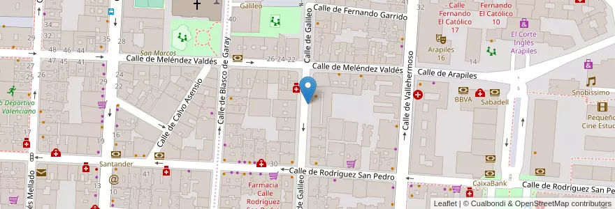 Mapa de ubicacion de GALILEO, CALLE, DE,25 en Espanha, Comunidade De Madrid, Comunidade De Madrid, Área Metropolitana De Madrid Y Corredor Del Henares, Madrid.