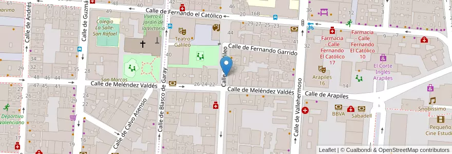 Mapa de ubicacion de GALILEO, CALLE, DE,34 en إسبانيا, منطقة مدريد, منطقة مدريد, Área Metropolitana De Madrid Y Corredor Del Henares, مدريد.