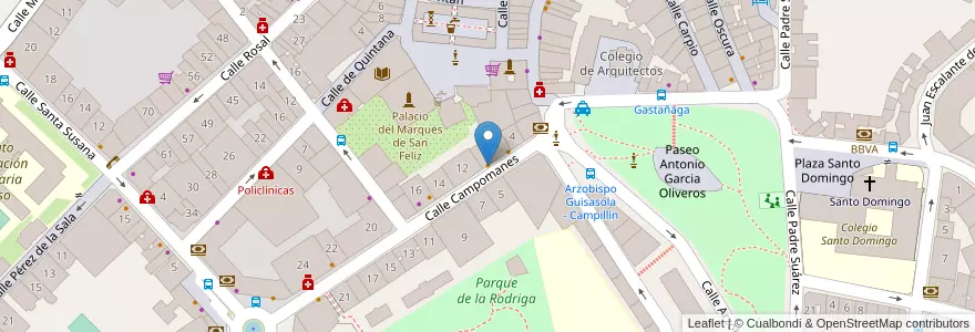 Mapa de ubicacion de Galipizza en Spanje, Asturië, Asturië, Oviedo.