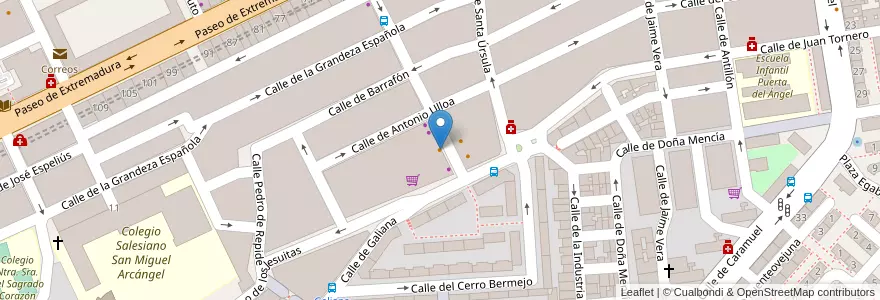 Mapa de ubicacion de Gallegos en 스페인, Comunidad De Madrid, Comunidad De Madrid, Área Metropolitana De Madrid Y Corredor Del Henares, 마드리드.