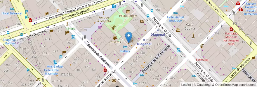 Mapa de ubicacion de Gallery Space en اسپانیا, Catalunya, Barcelona, Barcelonès, Barcelona.