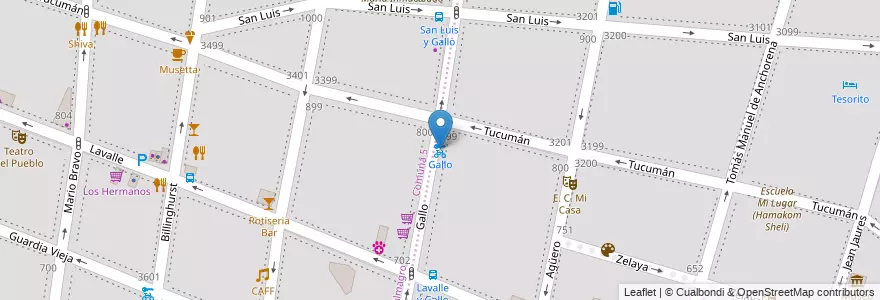Mapa de ubicacion de Gallo, Balvanera en アルゼンチン, Ciudad Autónoma De Buenos Aires, Comuna 5, ブエノスアイレス.