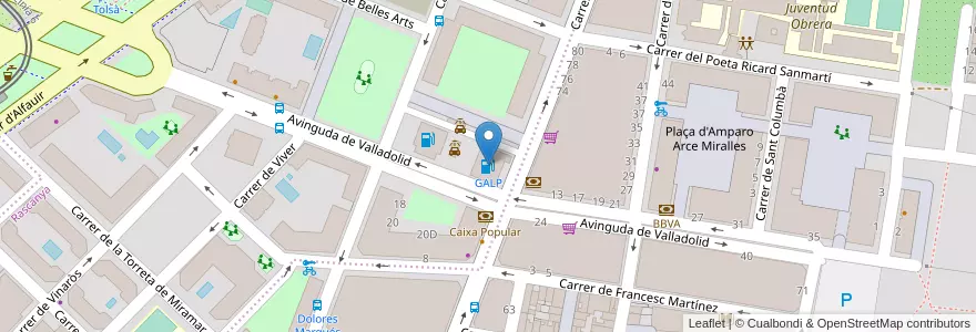 Mapa de ubicacion de GALP en スペイン, バレンシア州, València / Valencia, Comarca De València, València.