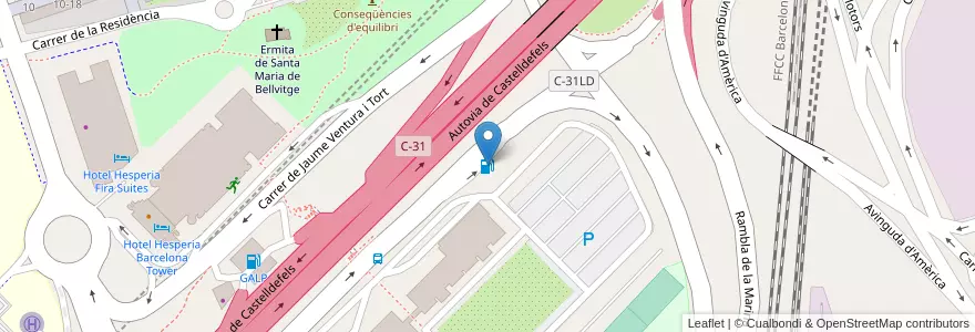 Mapa de ubicacion de GALP en 스페인, Catalunya, Barcelona, Barcelonès, L'Hospitalet De Llobregat.