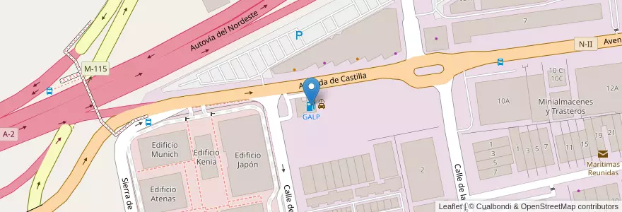 Mapa de ubicacion de GALP en Spagna, Comunidad De Madrid, Comunidad De Madrid, Área Metropolitana De Madrid Y Corredor Del Henares, San Fernando De Henares.