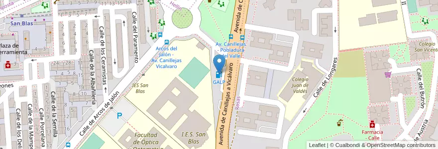 Mapa de ubicacion de GALP en Испания, Мадрид, Мадрид, Área Metropolitana De Madrid Y Corredor Del Henares, Мадрид.