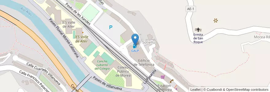 Mapa de ubicacion de GALP en İspanya, Asturias, Asturias, Aller.