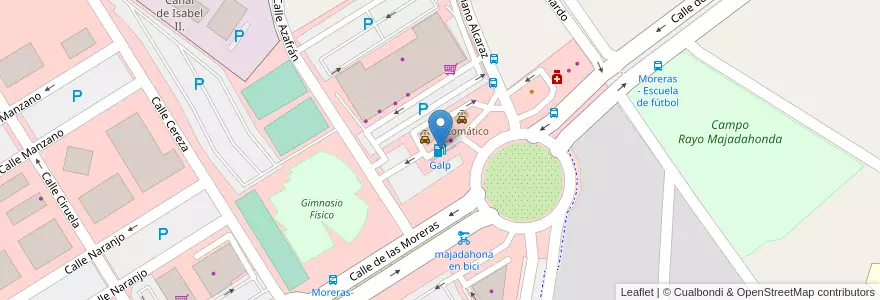 Mapa de ubicacion de Galp en إسبانيا, منطقة مدريد, منطقة مدريد, Área Metropolitana De Madrid Y Corredor Del Henares, Majadahonda.