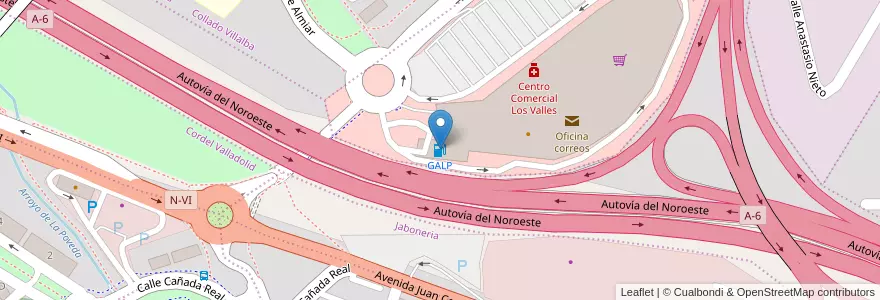 Mapa de ubicacion de GALP en Spagna, Comunidad De Madrid, Comunidad De Madrid, Cuenca Del Guadarrama, Collado Villalba.