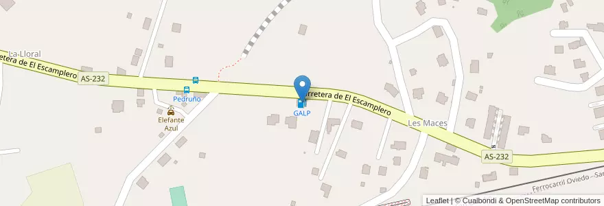 Mapa de ubicacion de GALP en スペイン, アストゥリアス州, アストゥリアス州, Oviedo.