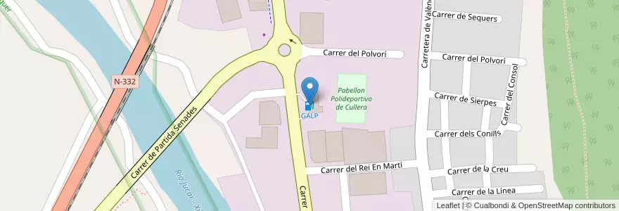 Mapa de ubicacion de GALP en Espagne, Communauté Valencienne, Valence, La Ribera Baixa, Cullera.