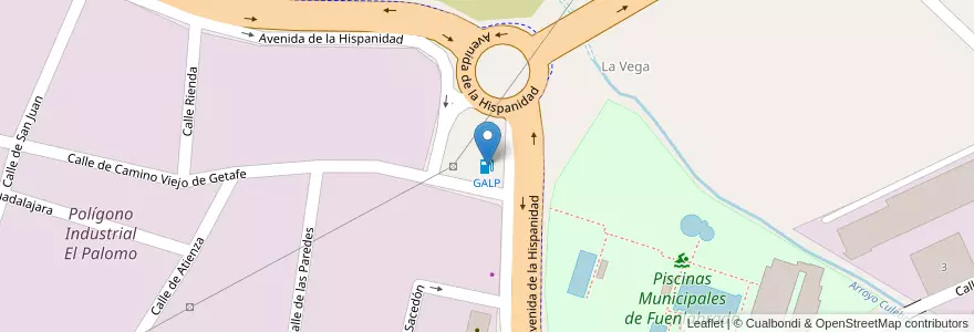 Mapa de ubicacion de GALP en Испания, Мадрид, Мадрид, Área Metropolitana De Madrid Y Corredor Del Henares, Fuenlabrada.