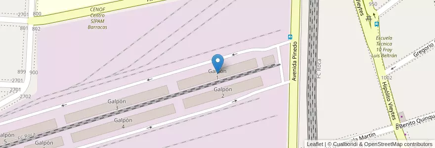 Mapa de ubicacion de Galpón 1, Barracas en Arjantin, Ciudad Autónoma De Buenos Aires, Comuna 4, Buenos Aires.