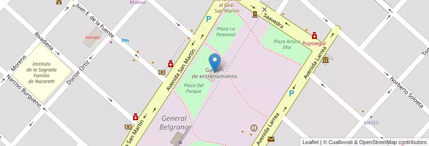 Mapa de ubicacion de Galpon de entrenamiento en 阿根廷, 布宜诺斯艾利斯省, Partido De General Belgrano, General Belgrano.