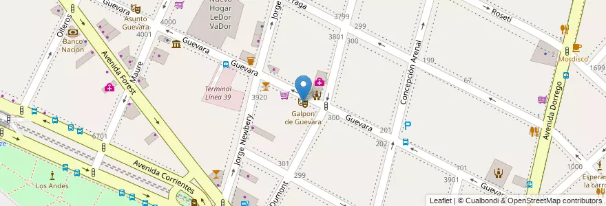 Mapa de ubicacion de Galpon de Guevara, Chacarita en Arjantin, Ciudad Autónoma De Buenos Aires, Buenos Aires, Comuna 15.
